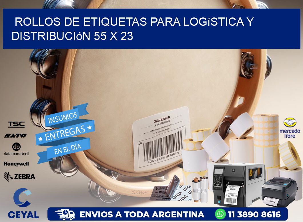 Rollos de Etiquetas para Logística y Distribución 55 x 23