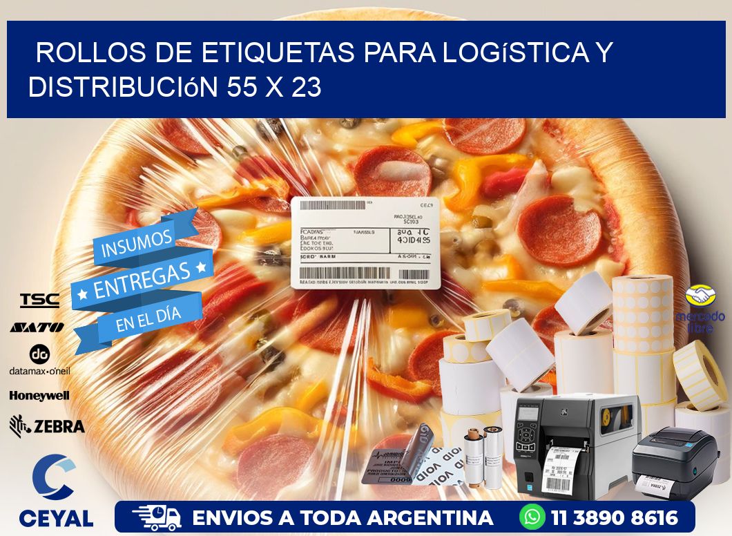 Rollos de Etiquetas para Logística y Distribución 55 x 23