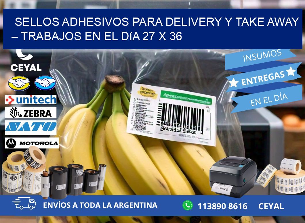 Sellos adhesivos para delivery y take away – Trabajos en el día 27 x 36