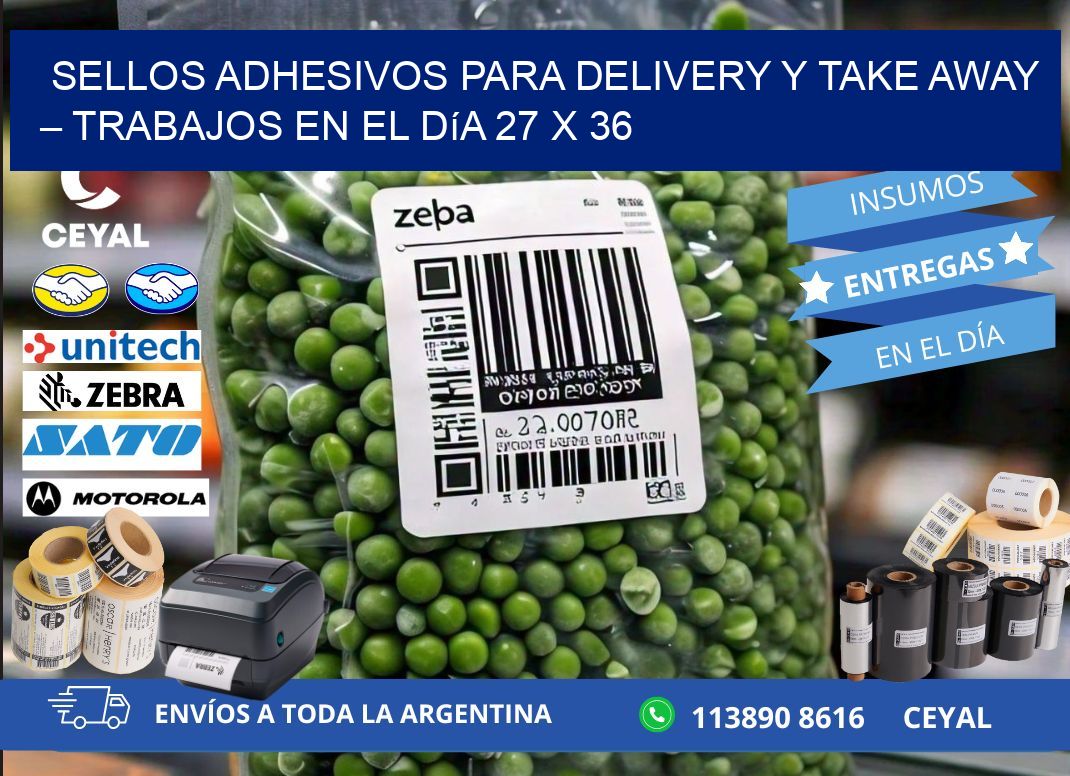 Sellos adhesivos para delivery y take away – Trabajos en el día 27 x 36