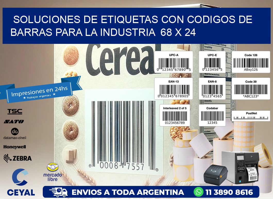 Soluciones de Etiquetas con Codigos de Barras para la Industria 68 x 24