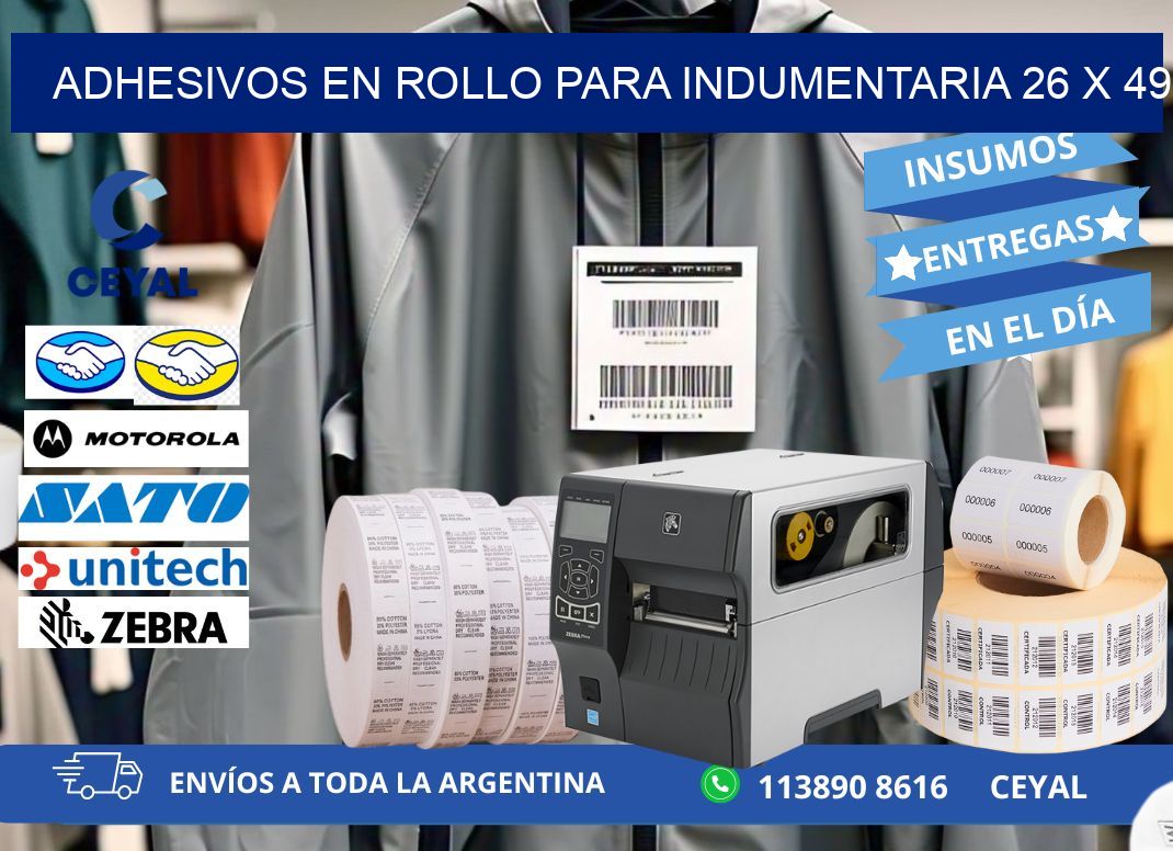 ADHESIVOS EN ROLLO PARA INDUMENTARIA 26 x 49