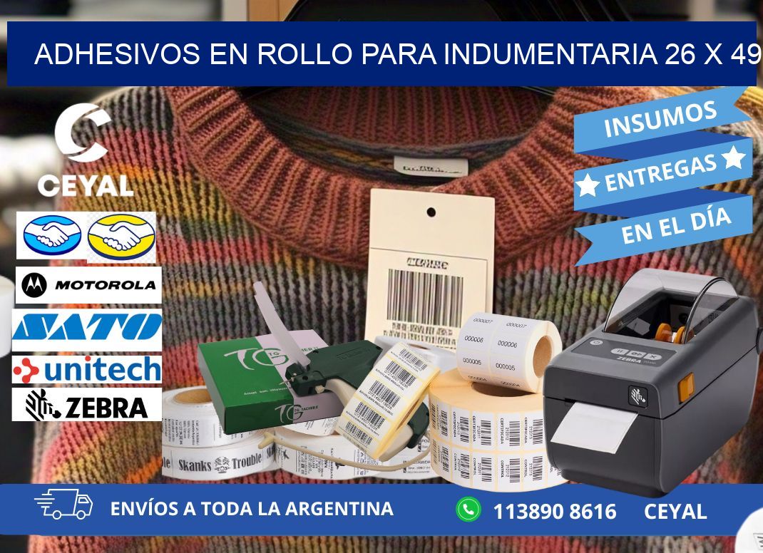 ADHESIVOS EN ROLLO PARA INDUMENTARIA 26 x 49