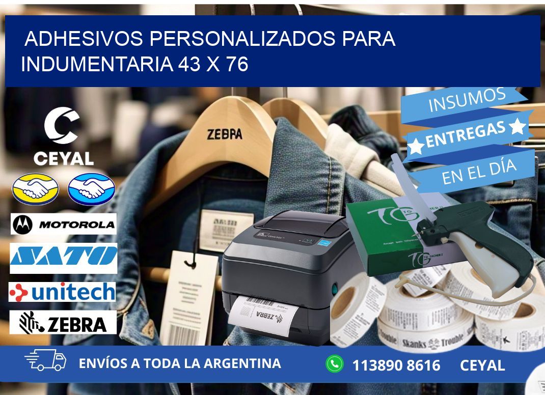 ADHESIVOS PERSONALIZADOS PARA INDUMENTARIA 43 x 76