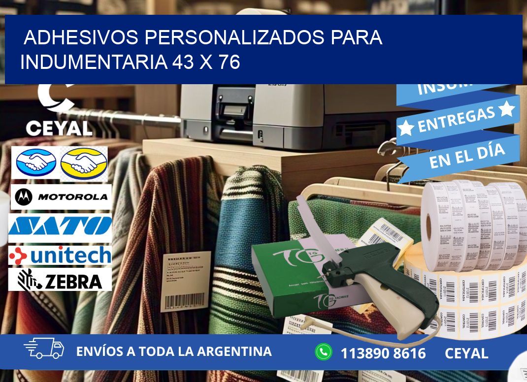 ADHESIVOS PERSONALIZADOS PARA INDUMENTARIA 43 x 76