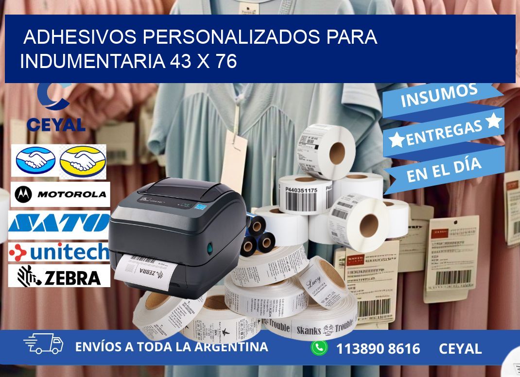 ADHESIVOS PERSONALIZADOS PARA INDUMENTARIA 43 x 76