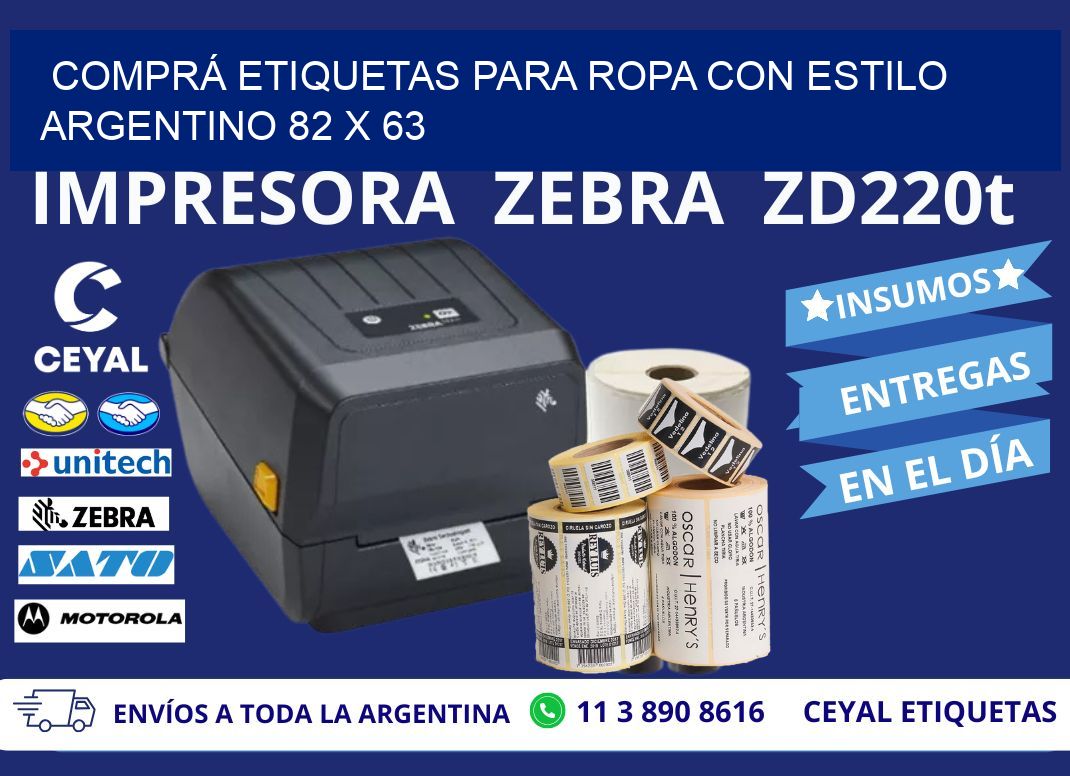 COMPRÁ ETIQUETAS PARA ROPA CON ESTILO ARGENTINO 82 x 63