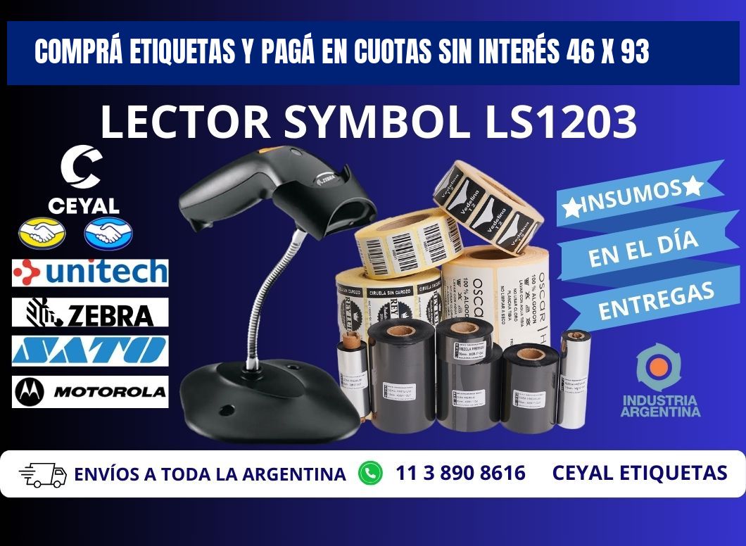 COMPRÁ ETIQUETAS Y PAGÁ EN CUOTAS SIN INTERÉS 46 x 93