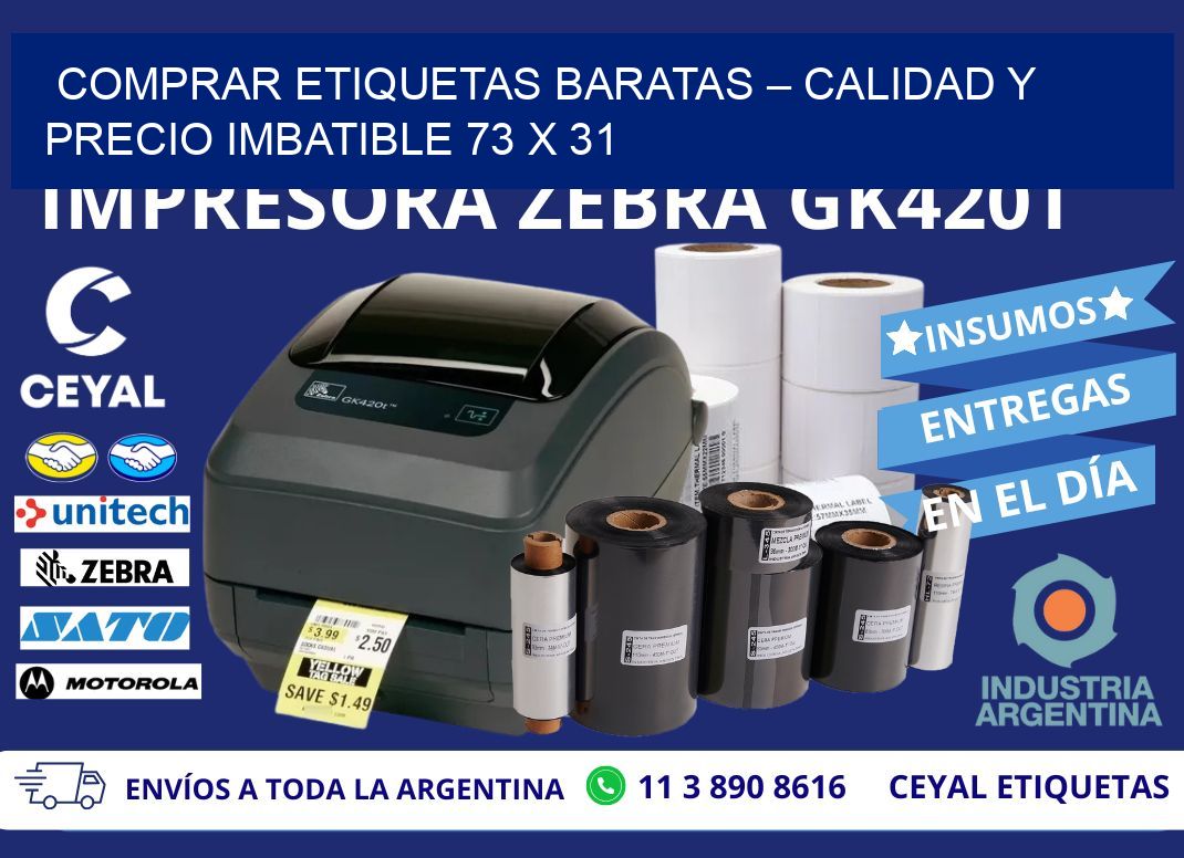 COMPRAR ETIQUETAS BARATAS – CALIDAD Y PRECIO IMBATIBLE 73 x 31