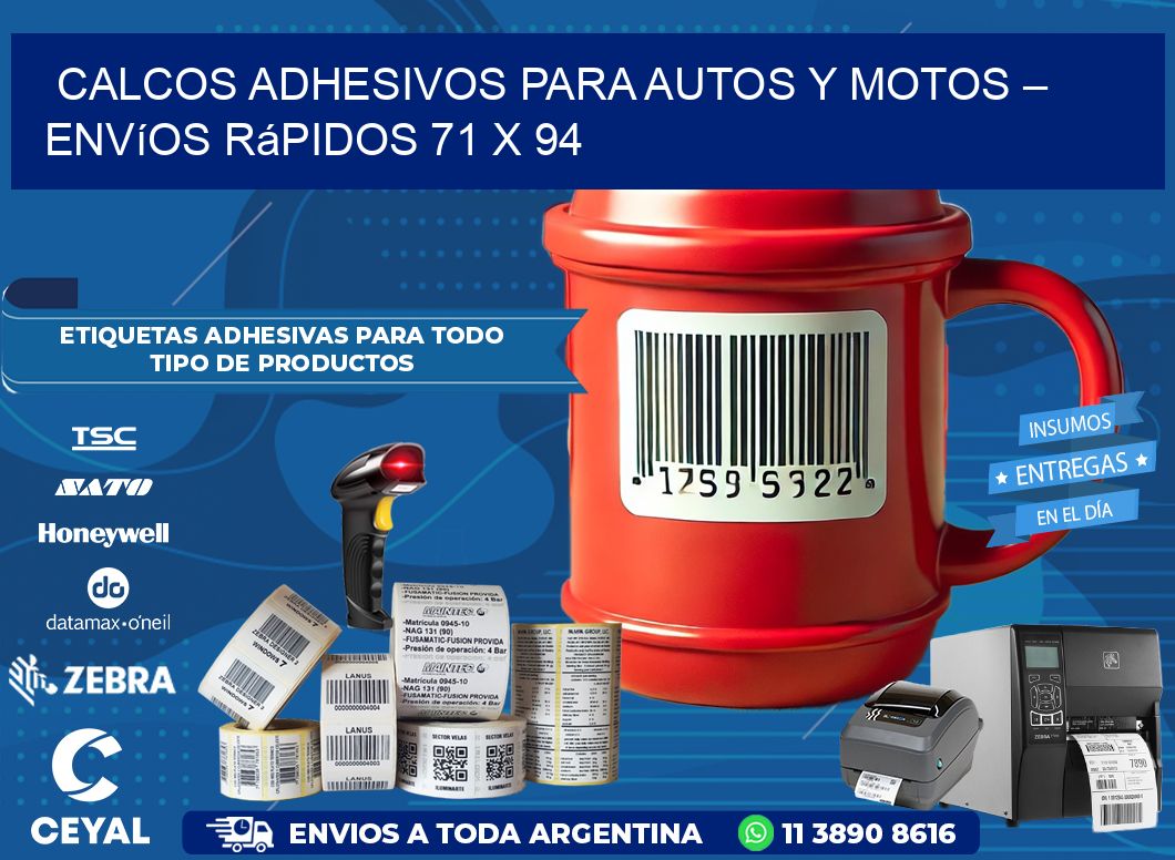 Calcos Adhesivos para Autos y Motos – Envíos Rápidos 71 x 94