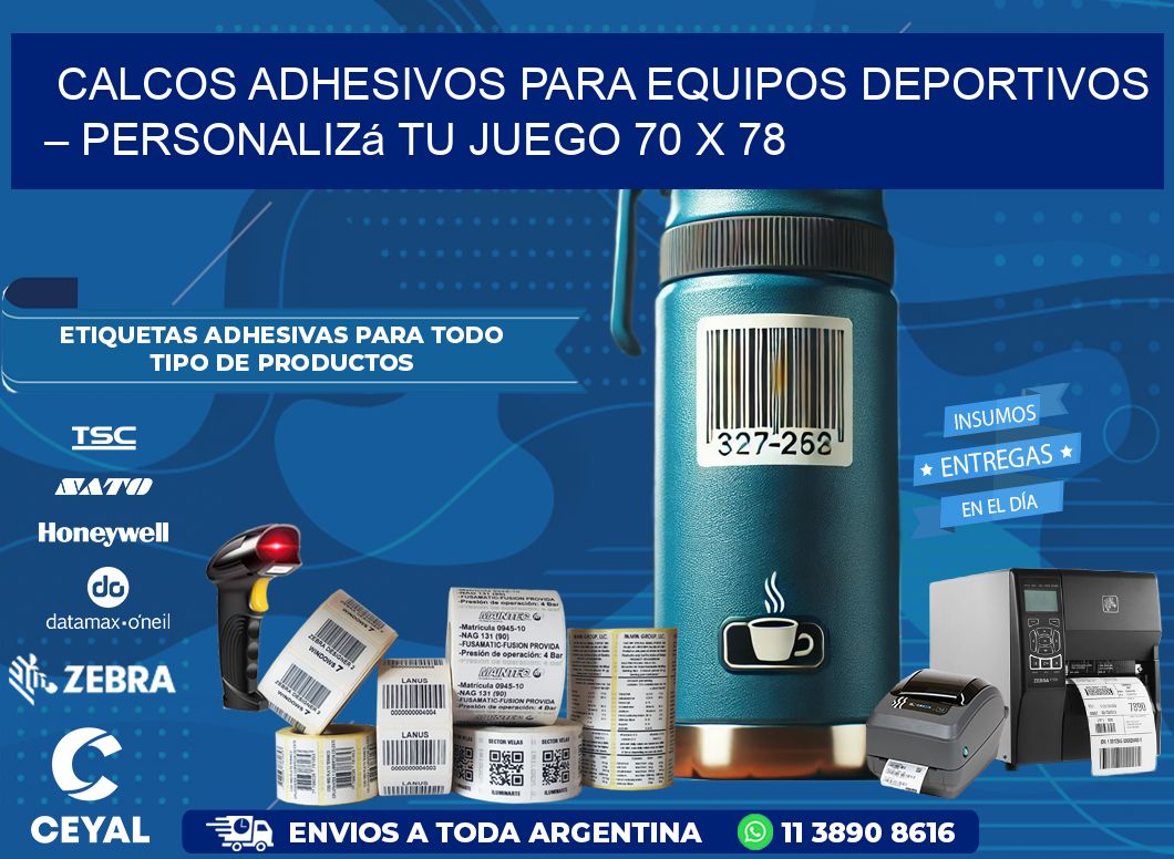 Calcos Adhesivos para Equipos Deportivos – Personalizá Tu Juego 70 x 78