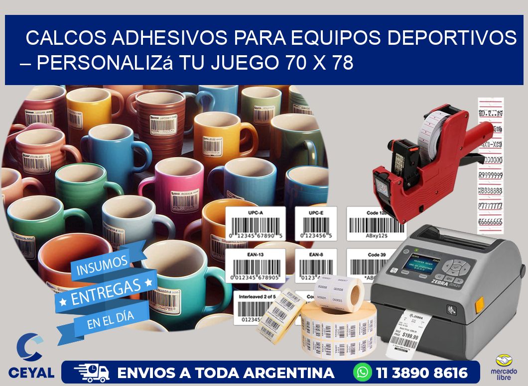 Calcos Adhesivos para Equipos Deportivos – Personalizá Tu Juego 70 x 78
