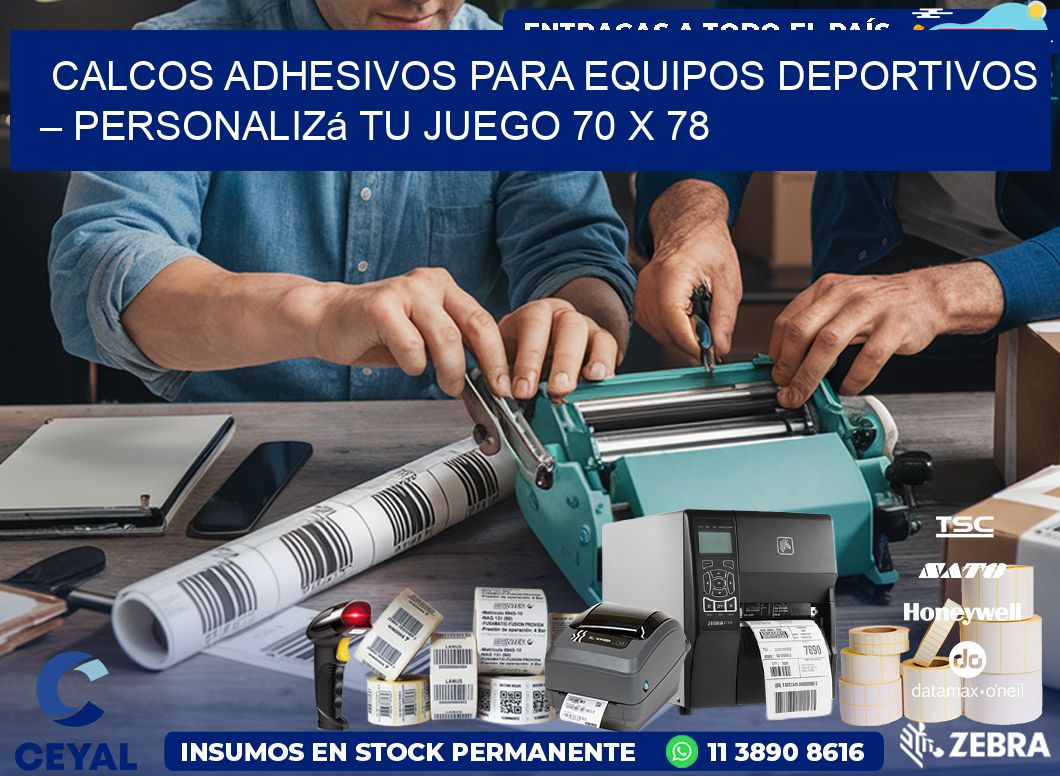 Calcos Adhesivos para Equipos Deportivos – Personalizá Tu Juego 70 x 78