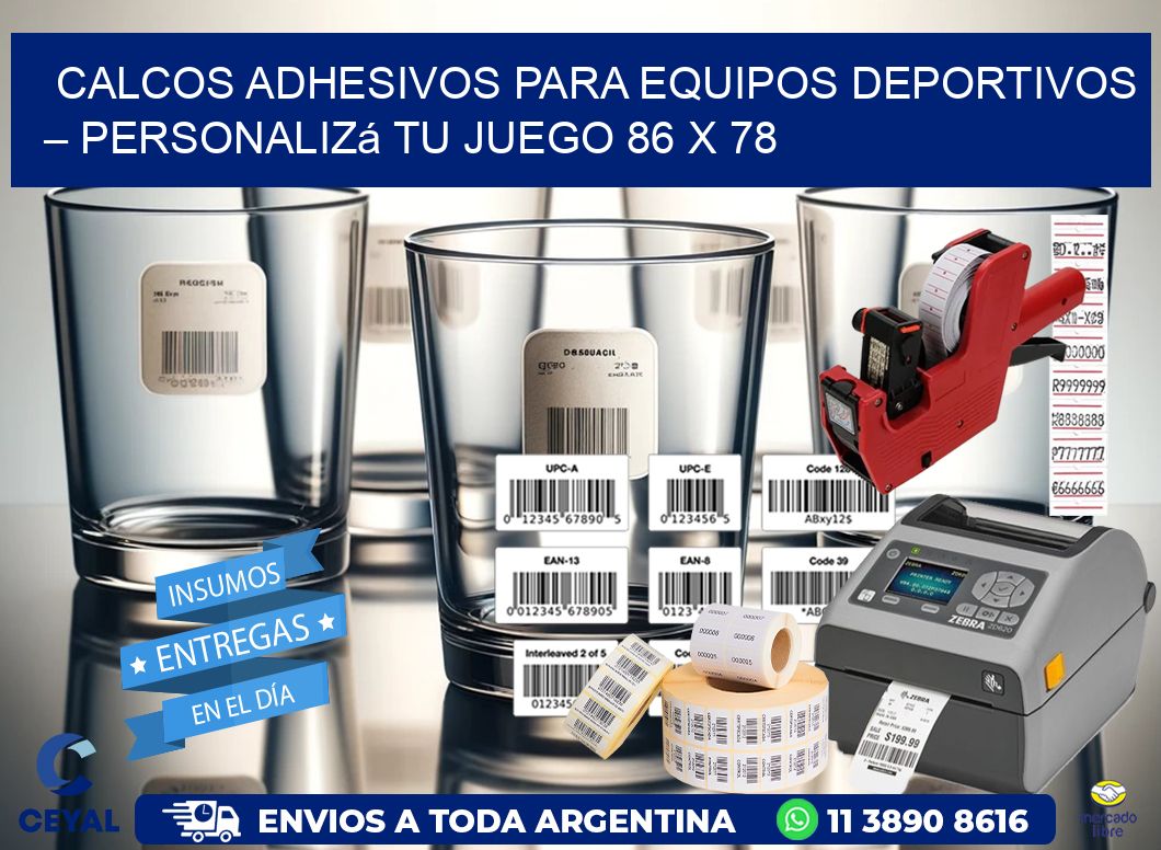 Calcos Adhesivos para Equipos Deportivos – Personalizá Tu Juego 86 x 78