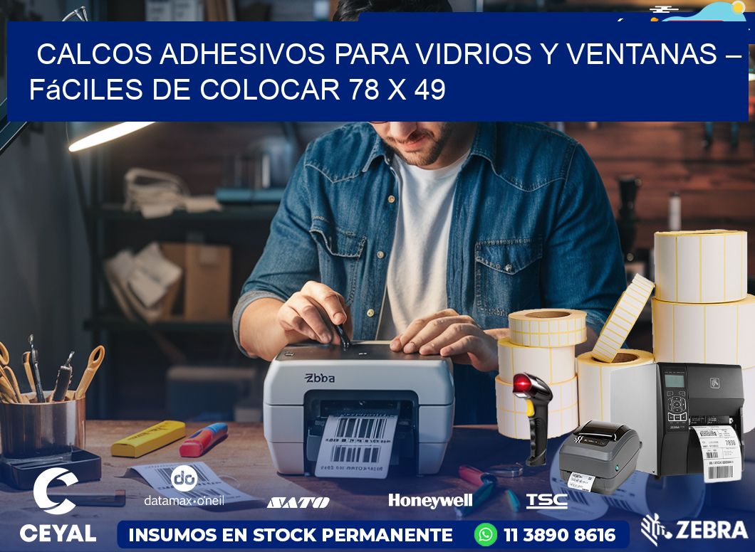 Calcos Adhesivos para Vidrios y Ventanas – Fáciles de Colocar 78 x 49