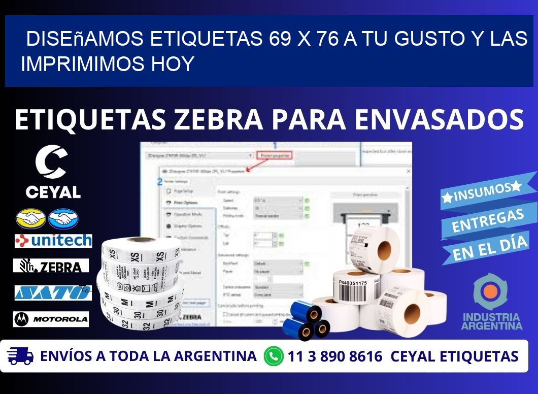 Diseñamos Etiquetas 69 x 76 a Tu Gusto y las Imprimimos Hoy