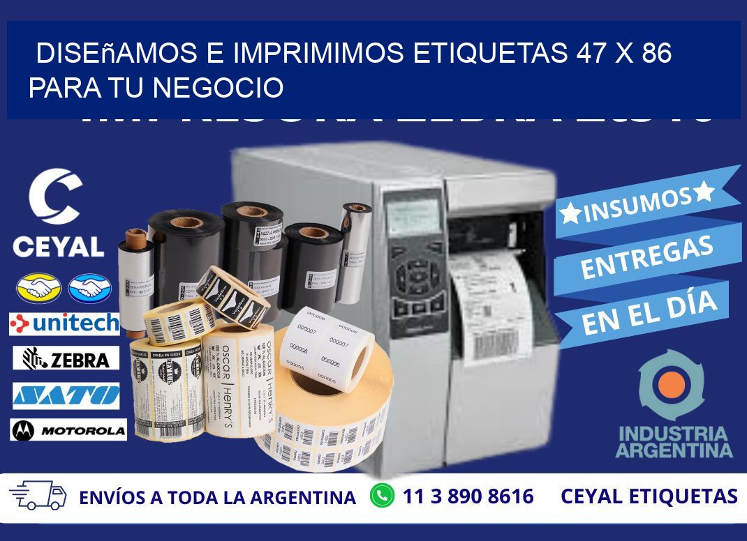 Diseñamos e Imprimimos Etiquetas 47 x 86 para tu Negocio