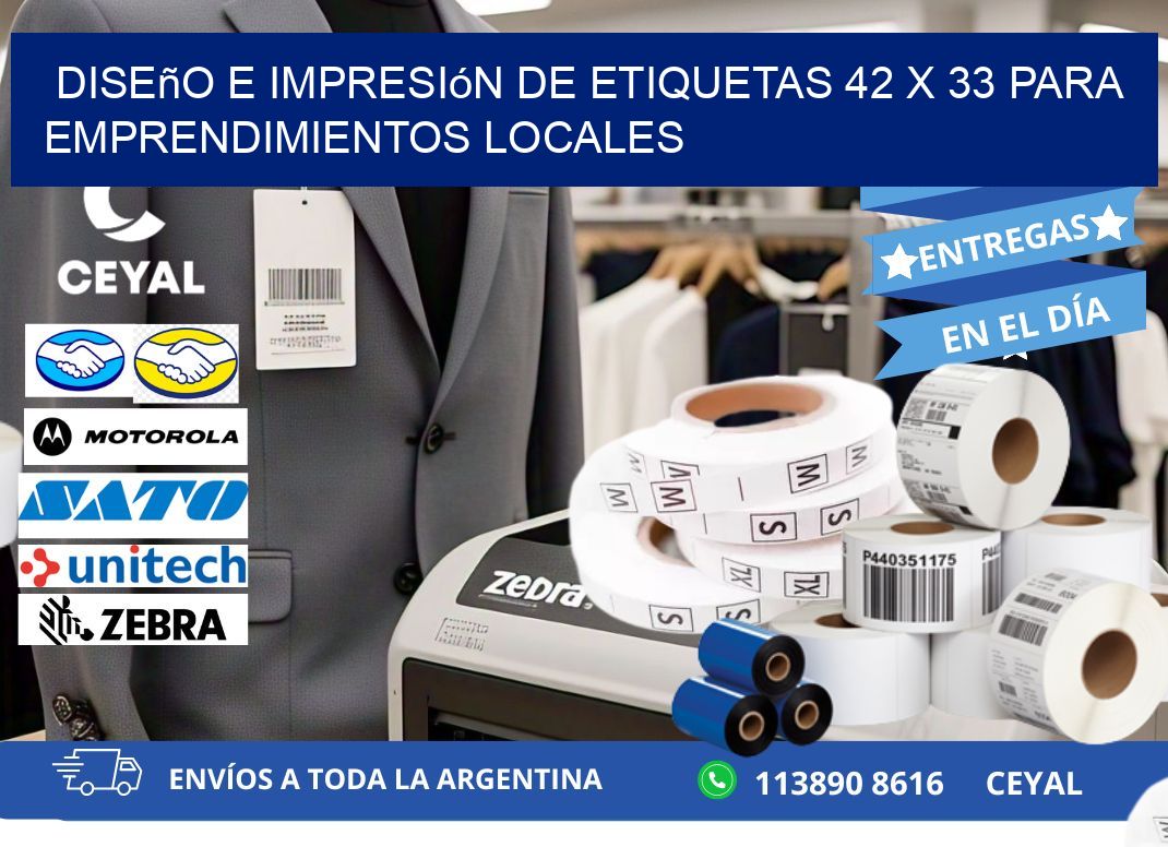 Diseño e Impresión de Etiquetas 42 x 33 para Emprendimientos Locales