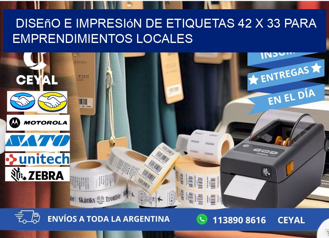 Diseño e Impresión de Etiquetas 42 x 33 para Emprendimientos Locales