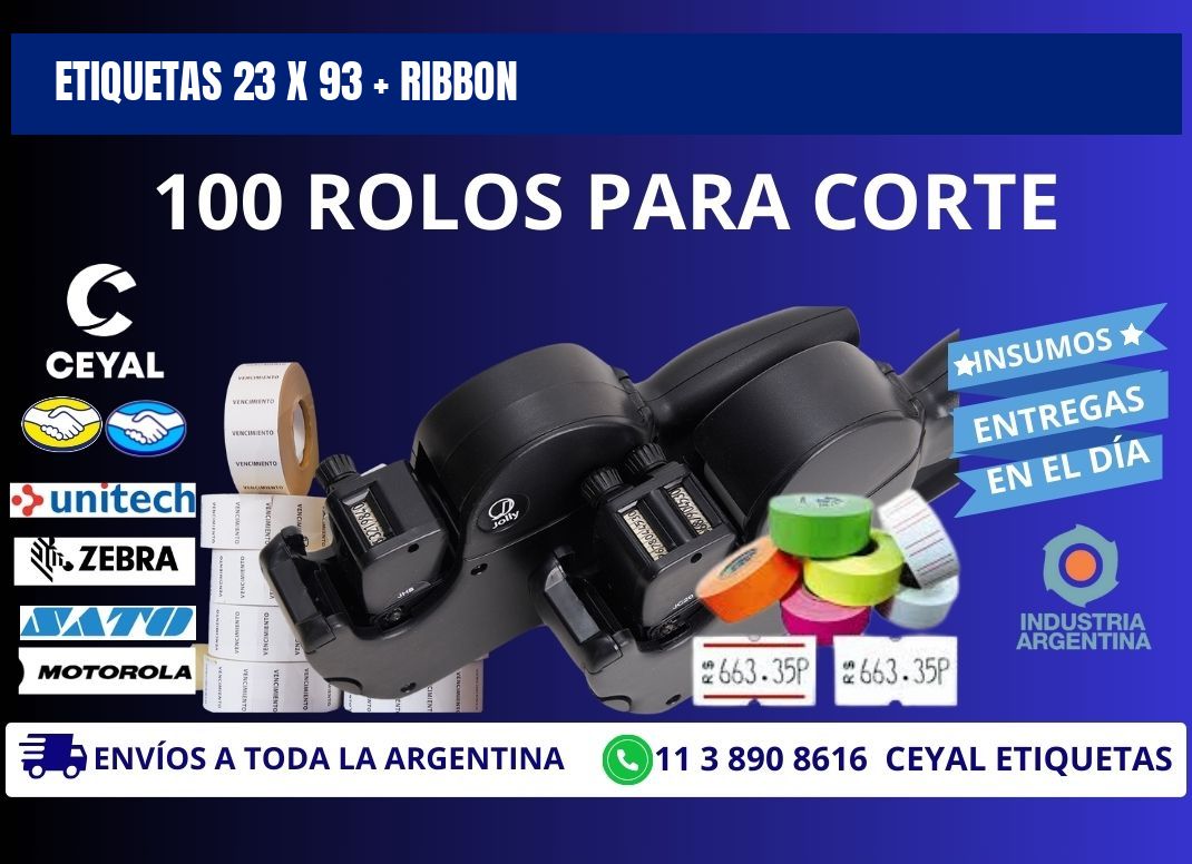 ETIQUETAS 23 x 93 + RIBBON