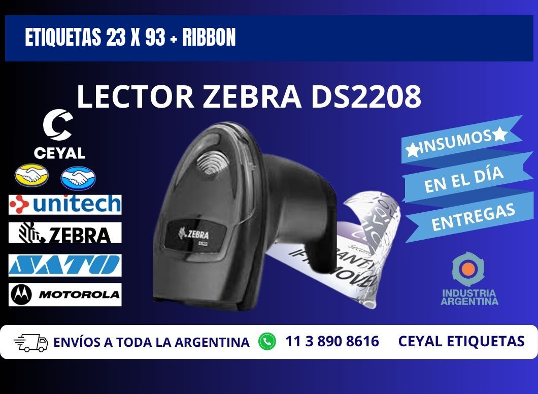 ETIQUETAS 23 x 93 + RIBBON