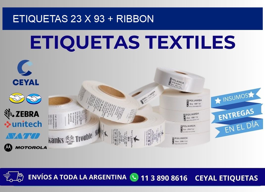ETIQUETAS 23 x 93 + RIBBON
