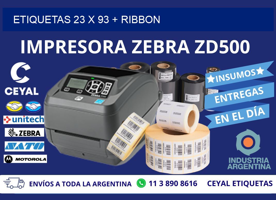 ETIQUETAS 23 x 93 + RIBBON