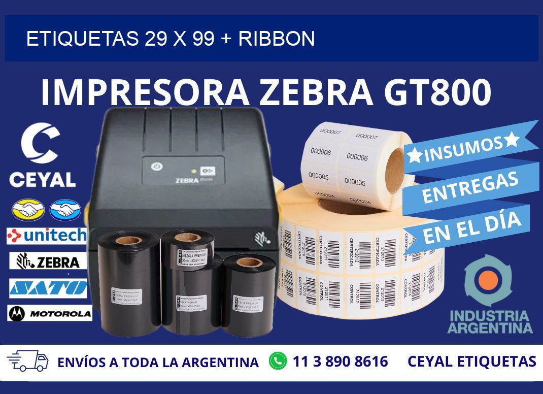 ETIQUETAS 29 x 99 + RIBBON