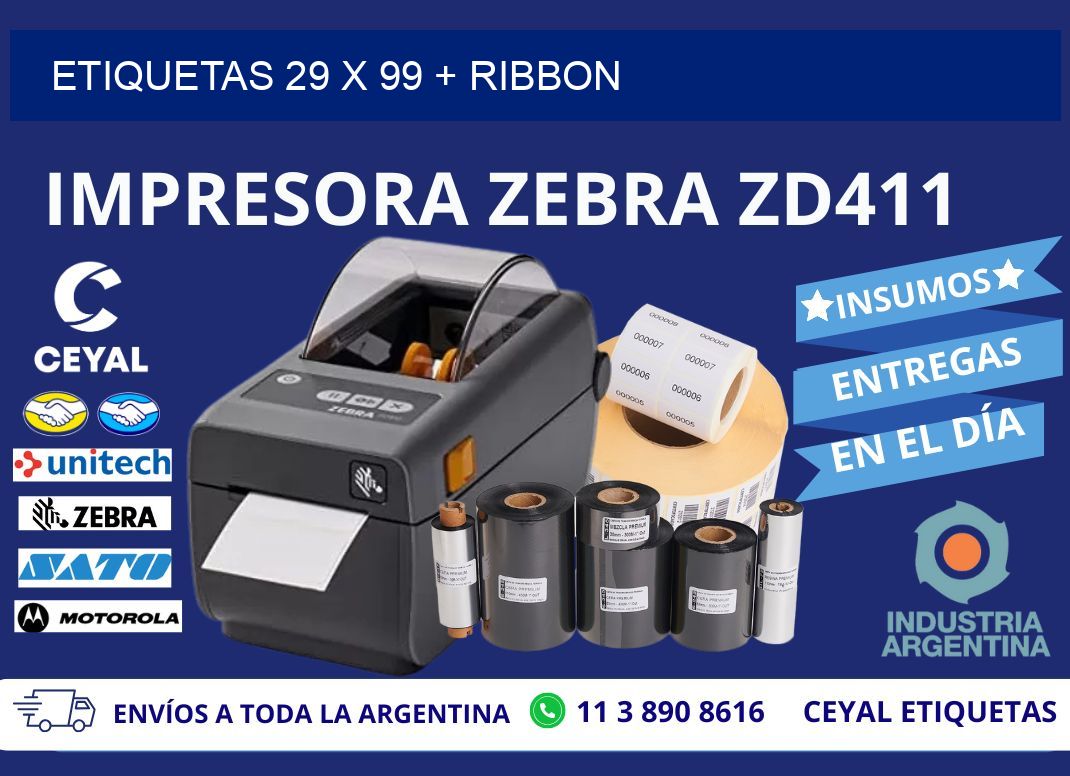 ETIQUETAS 29 x 99 + RIBBON