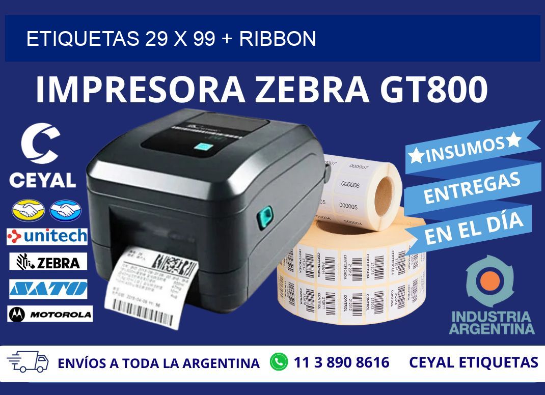 ETIQUETAS 29 x 99 + RIBBON