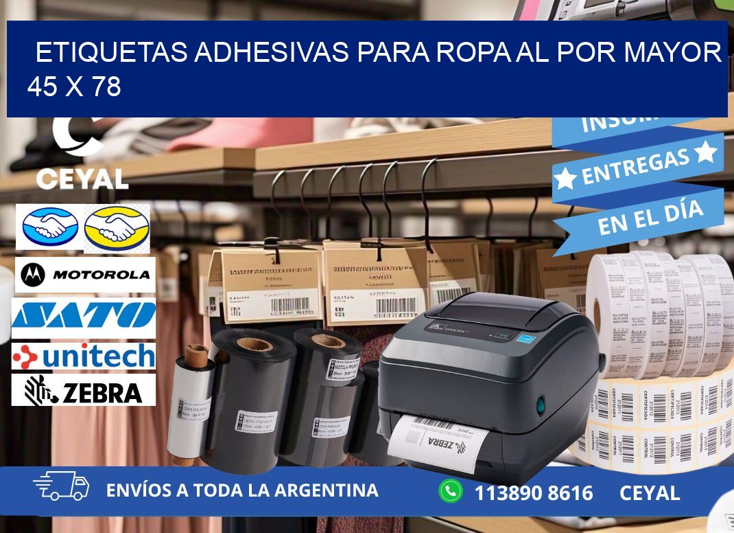 ETIQUETAS ADHESIVAS PARA ROPA AL POR MAYOR 45 x 78