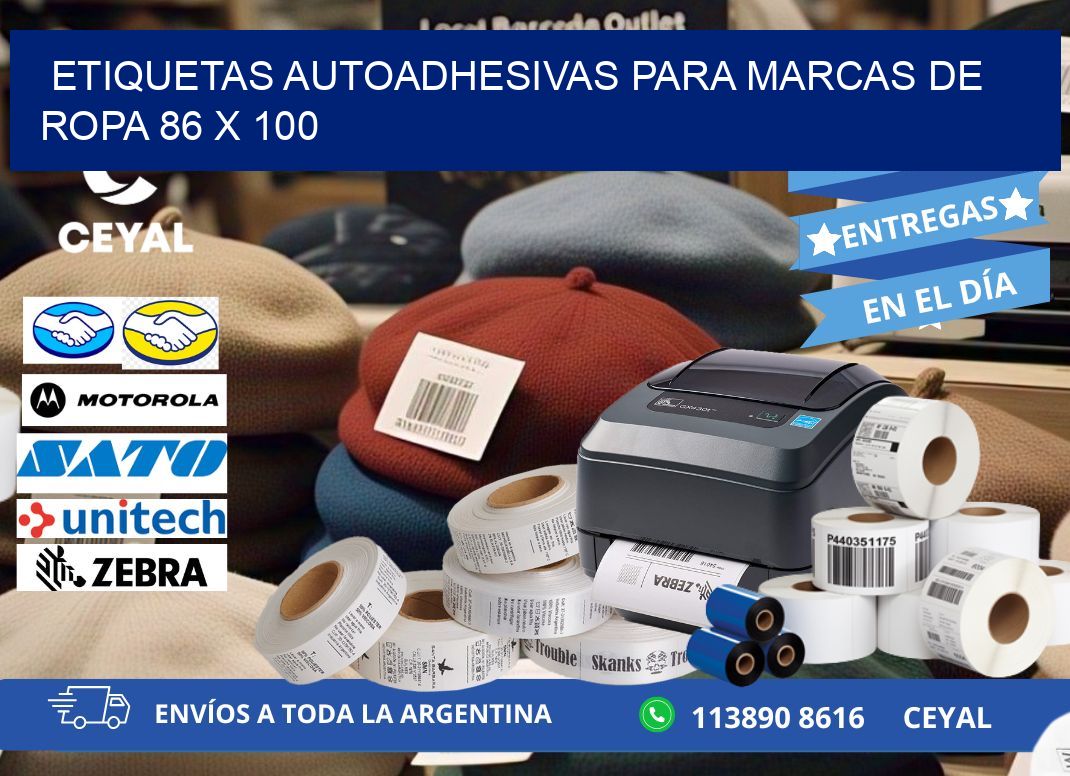 ETIQUETAS AUTOADHESIVAS PARA MARCAS DE ROPA 86 x 100
