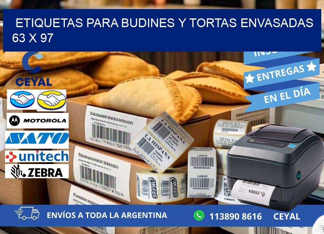 ETIQUETAS PARA BUDINES Y TORTAS ENVASADAS 63 x 97
