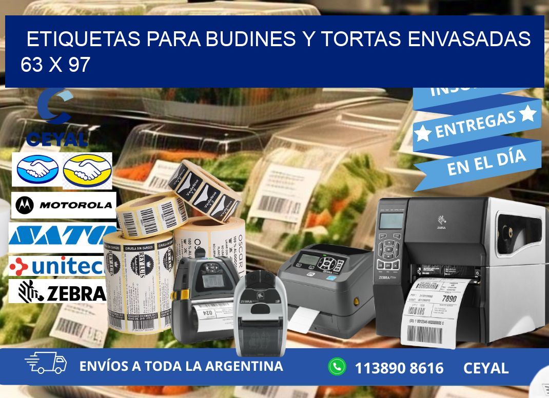 ETIQUETAS PARA BUDINES Y TORTAS ENVASADAS 63 x 97