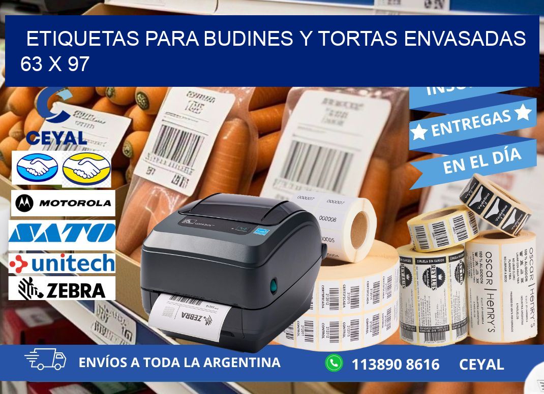 ETIQUETAS PARA BUDINES Y TORTAS ENVASADAS 63 x 97