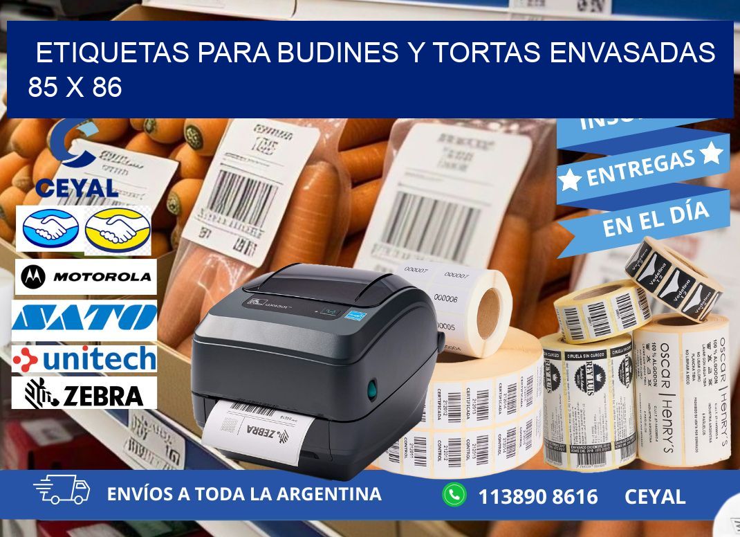 ETIQUETAS PARA BUDINES Y TORTAS ENVASADAS 85 x 86