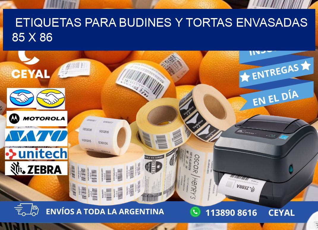 ETIQUETAS PARA BUDINES Y TORTAS ENVASADAS 85 x 86