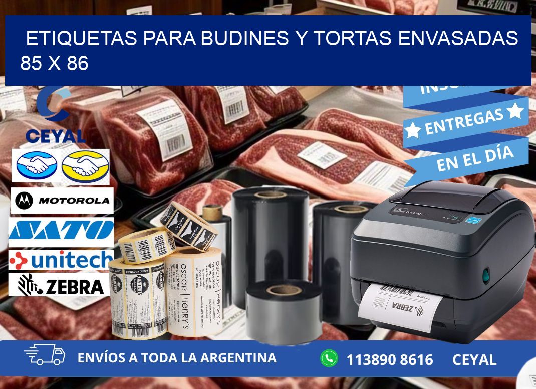 ETIQUETAS PARA BUDINES Y TORTAS ENVASADAS 85 x 86
