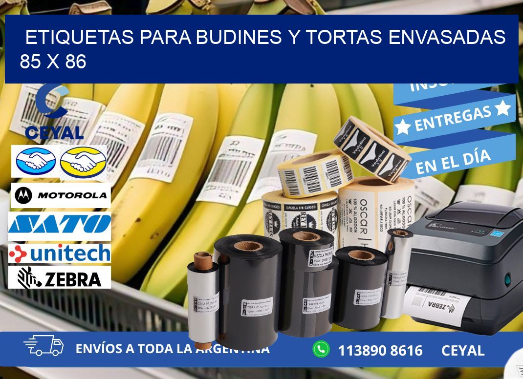 ETIQUETAS PARA BUDINES Y TORTAS ENVASADAS 85 x 86