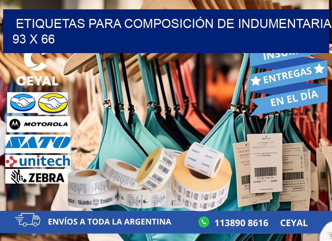 ETIQUETAS PARA COMPOSICIÓN DE INDUMENTARIA 93 x 66