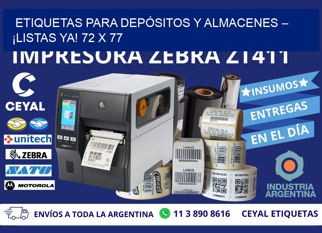 ETIQUETAS PARA DEPÓSITOS Y ALMACENES – ¡LISTAS YA! 72 x 77