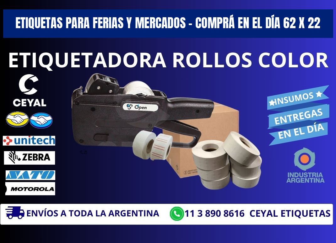 ETIQUETAS PARA FERIAS Y MERCADOS – COMPRÁ EN EL DÍA 62 x 22