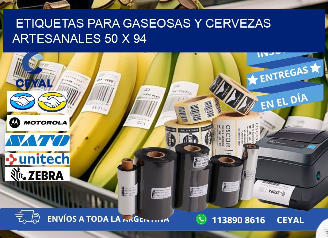 ETIQUETAS PARA GASEOSAS Y CERVEZAS ARTESANALES 50 x 94