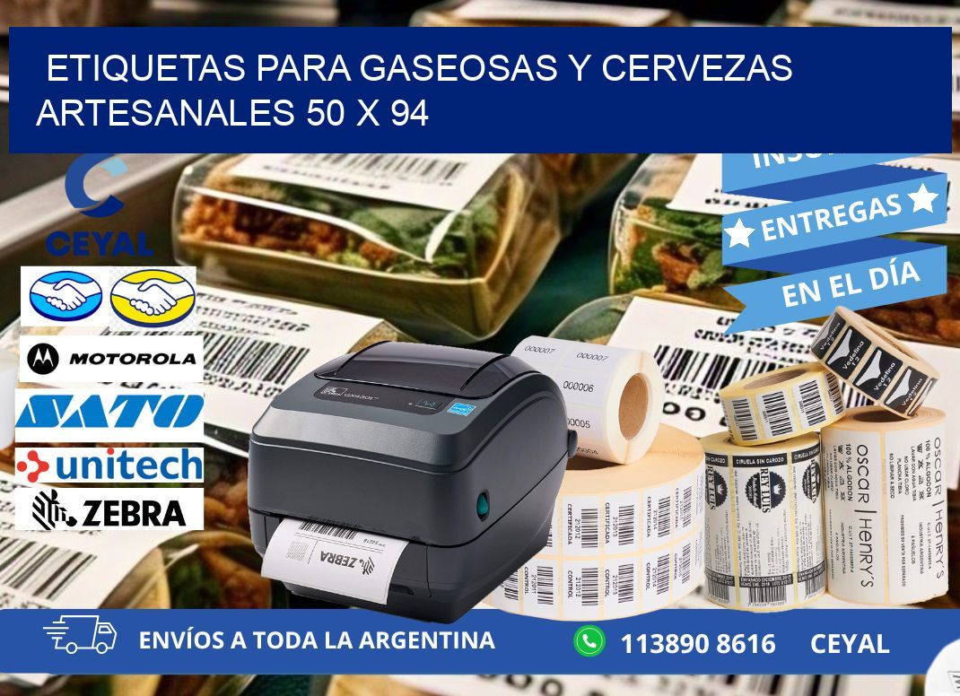 ETIQUETAS PARA GASEOSAS Y CERVEZAS ARTESANALES 50 x 94