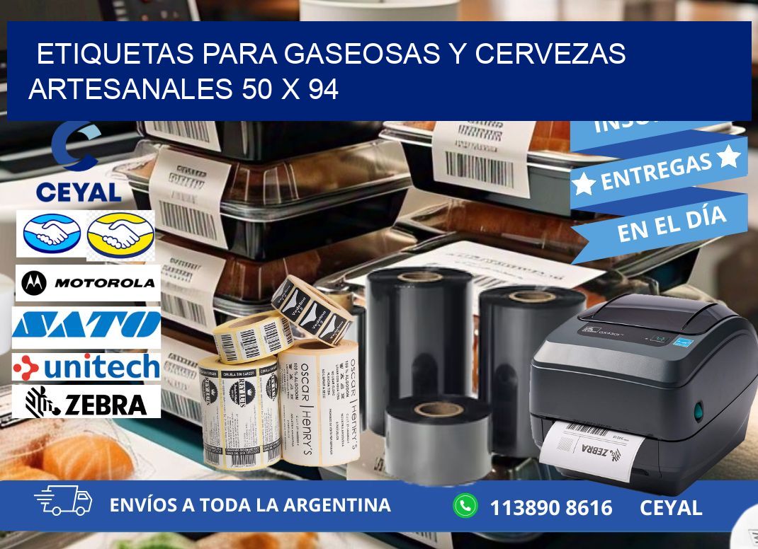 ETIQUETAS PARA GASEOSAS Y CERVEZAS ARTESANALES 50 x 94