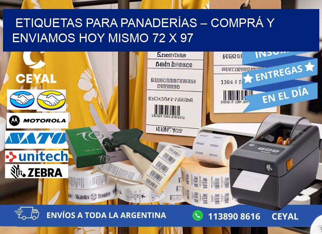 ETIQUETAS PARA PANADERÍAS – COMPRÁ Y ENVIAMOS HOY MISMO 72 x 97