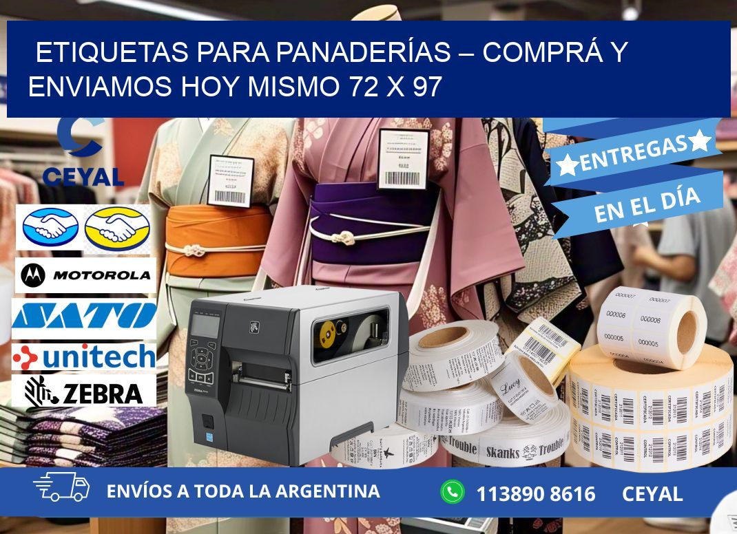 ETIQUETAS PARA PANADERÍAS – COMPRÁ Y ENVIAMOS HOY MISMO 72 x 97