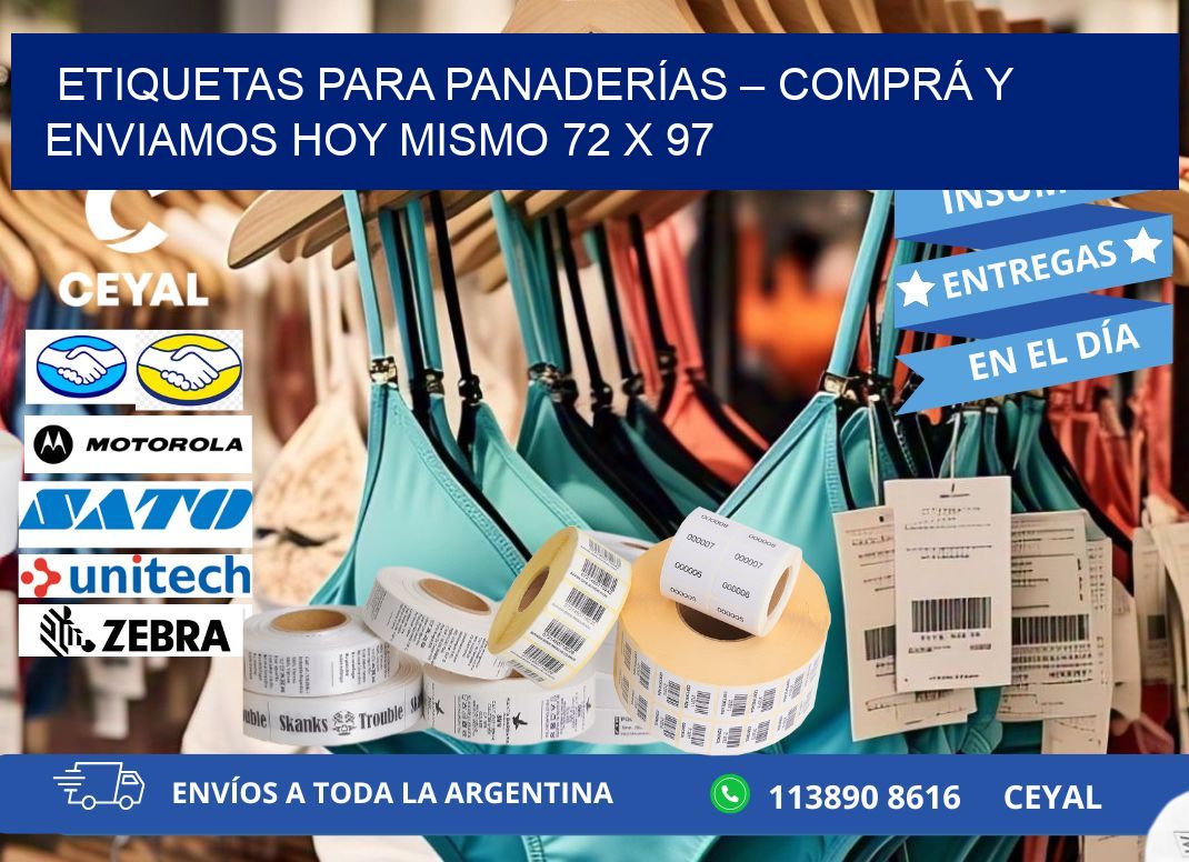 ETIQUETAS PARA PANADERÍAS – COMPRÁ Y ENVIAMOS HOY MISMO 72 x 97