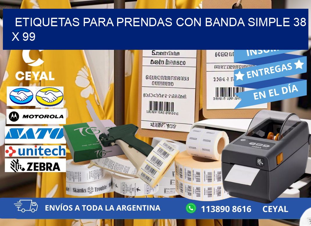 ETIQUETAS PARA PRENDAS CON BANDA SIMPLE 38 x 99