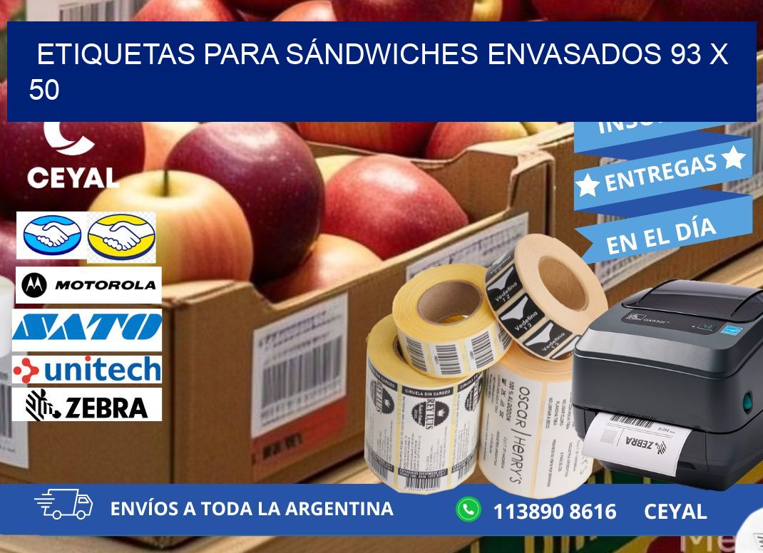ETIQUETAS PARA SÁNDWICHES ENVASADOS 93 x 50